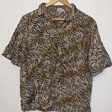 Chemise à manches courtes à imprimé animal