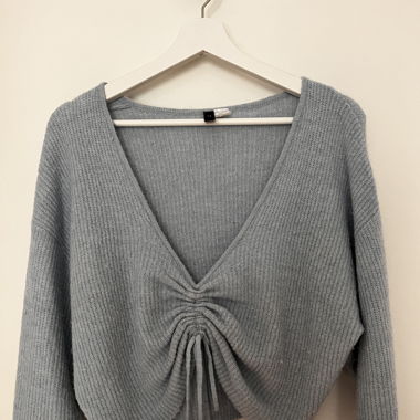 Kurzer Pullover / Crop Top - hellblau - Grösse S