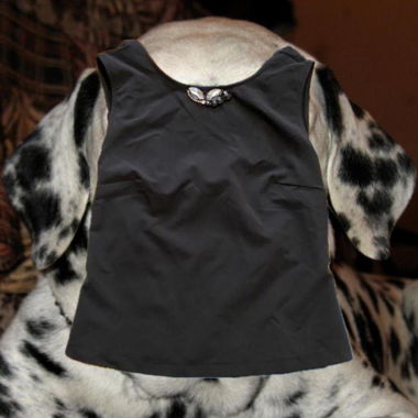 Vintage schwarzes Rückenfreies Tanktop mit Strasssteinen