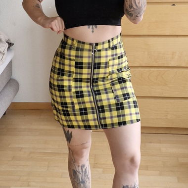 Karo Minirock mit Reisverschluss