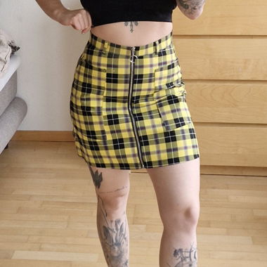 Karo Minirock mit Reisverschluss