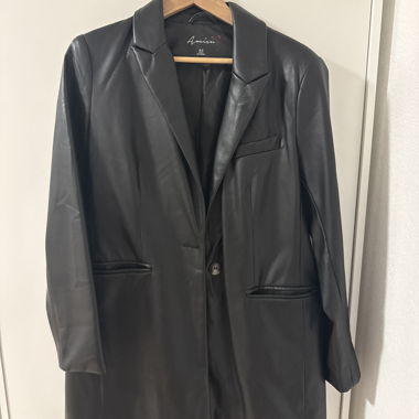 Blazer en faux cuir noir