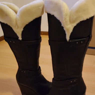 Bottes compensées fourrées