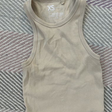 Beiges Ripp-Top XS