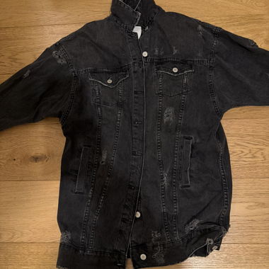 Veste en jean oversize noire