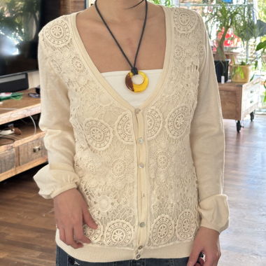 japanese vintage: beige cardigan