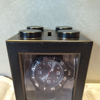 Silikon Uhr Schwarz Box als Lego Stein Kässeli _4