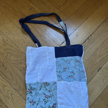 Sac cabas fait main style cottage core/fée