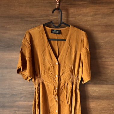 Sommerkleid, senfgelb weiss Batik