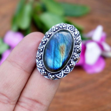 Bague avec labradorite - Labradorite ring