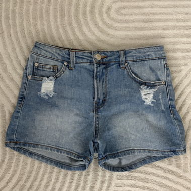Jeans-Shorts mit Used Look