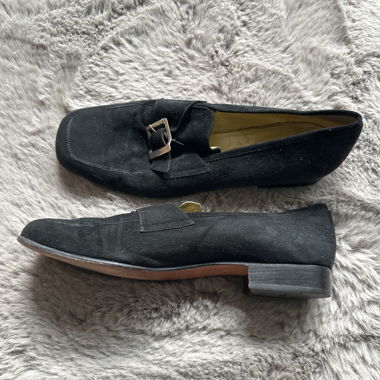 Lottusse Black Buckle Loafers Size 7 1/2 / 41