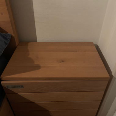 Solid wood bedside tables (x2)