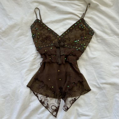 Vintage sequins summer top size S 