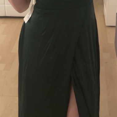 Dark green dress with slit