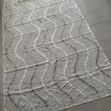 Lot 4 voilage crème avec broderie taupe et crème 