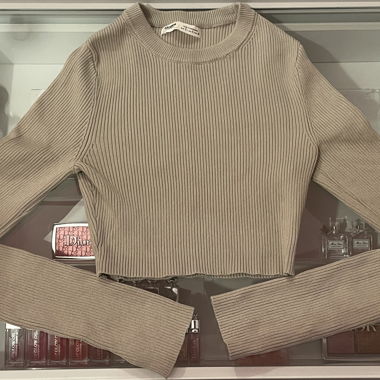 Maglione Beige a Coste Pull&Bear