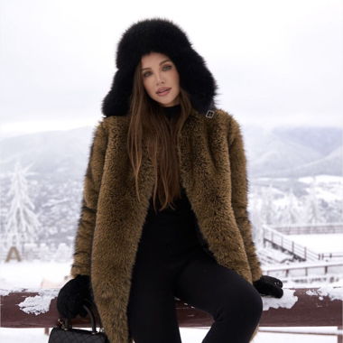 Cappotto in ecopelliccia marrone