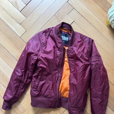 Urban classics burgundy bomber jacket