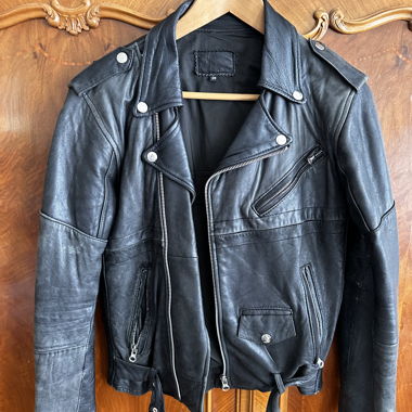 Giacca biker in pelle vintage