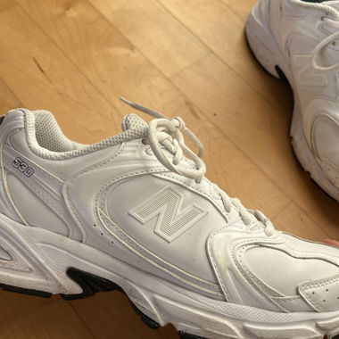 New Balance white leather
