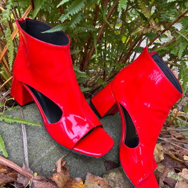 Red vintage boots