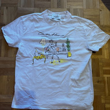 T-Shirt Casablanca bianco con grafica frontale colorata