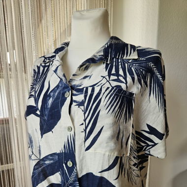 Knotenbluse Leinenmischgewebe