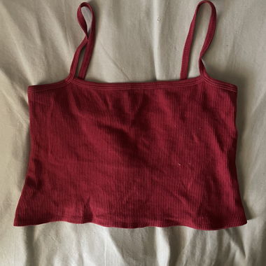 Rotes Baumwoll Crop Top mit Spaghettitraegern