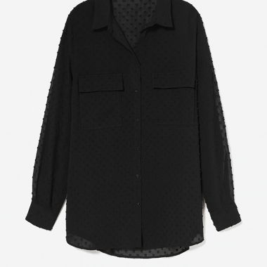Camicia nera trasparente chic