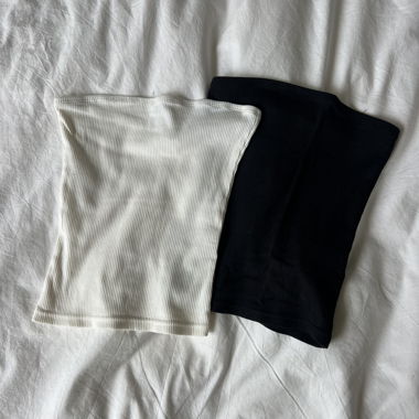 Doppelpack Croptops schwarz/weiss (ohne Träger)