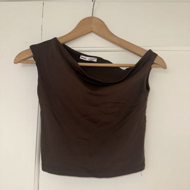 Braunes Bershka Top Off Shoulder