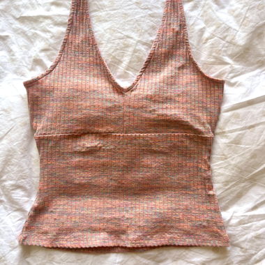 Top dos nu rose et orange, taille S/M