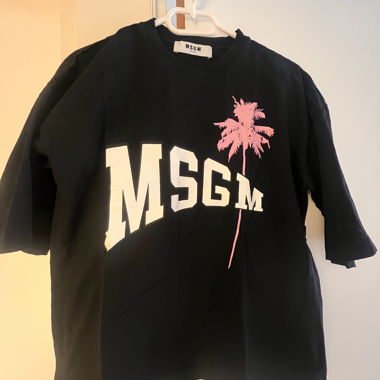 MSGM Black Graphic T-Shirt