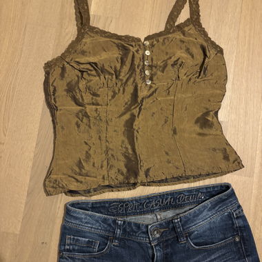 Brown satin top