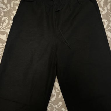 Pantaloni in misto lino nero