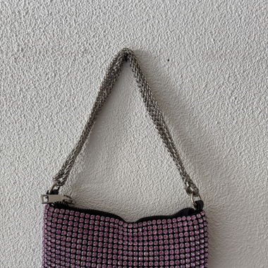 Bag with violet glitter 