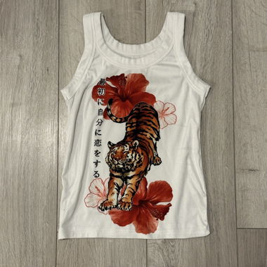 Weisses Tiger Tank Top