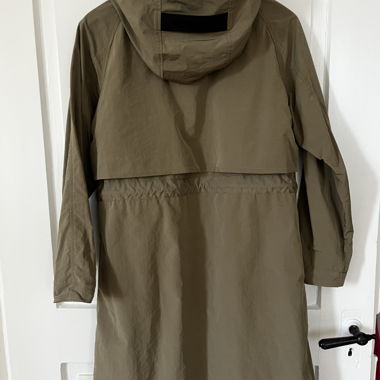 Khaki Kapuzenmantel mit Reissverschluss