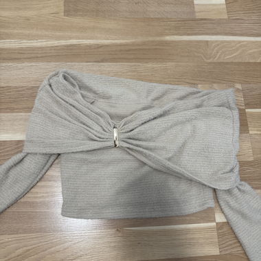 Top beige a maniche lunghe