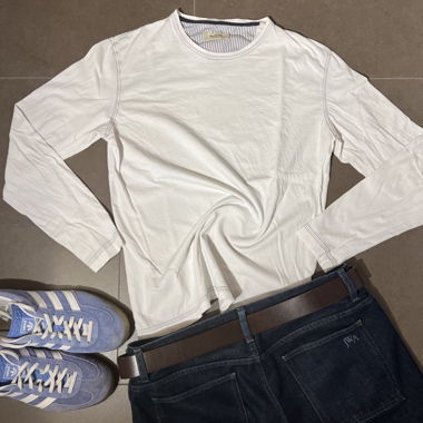 T-shirt manches longues blanc Massimo Dutti
