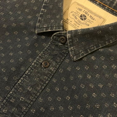 Zara Man patterned denim shirt, size M