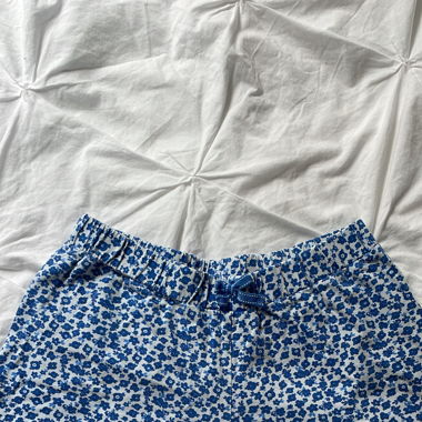 Pyjamahose Blümchen blau