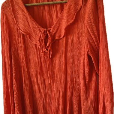 Blusa plissettata arancione corallo