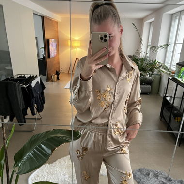 Zweiteiler Gold/Beige details
