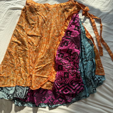 Jupe portefeuille à motifs