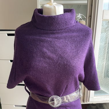Purple half-sleeved sweater with belt -sizes S/M  