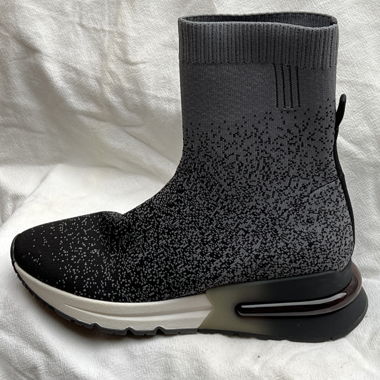 Sneakers alte in maglia grigio/nero