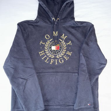 Tommy Hilfiger navy logo hoodie M