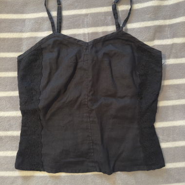 Top nero in lino Stefanel